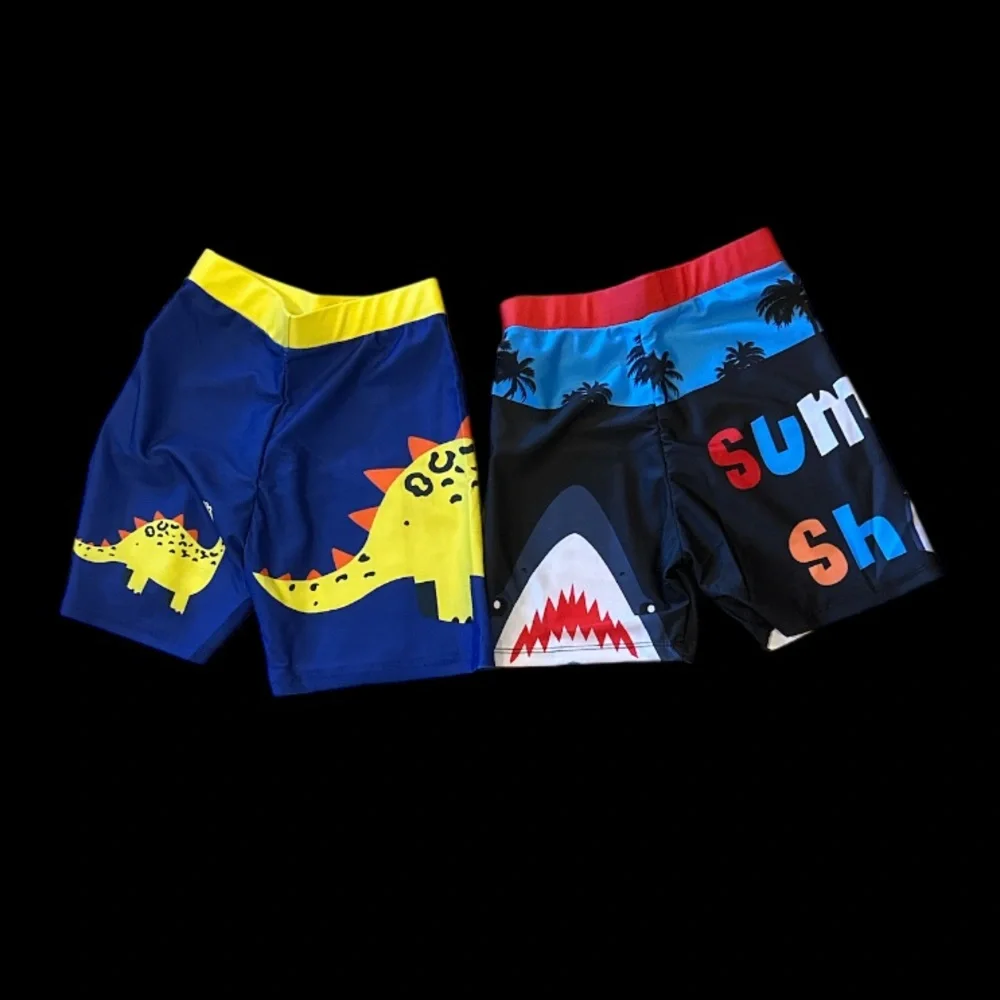 Swimsuits boys Children Beach Shorts Cartoon Prints, Set of 2